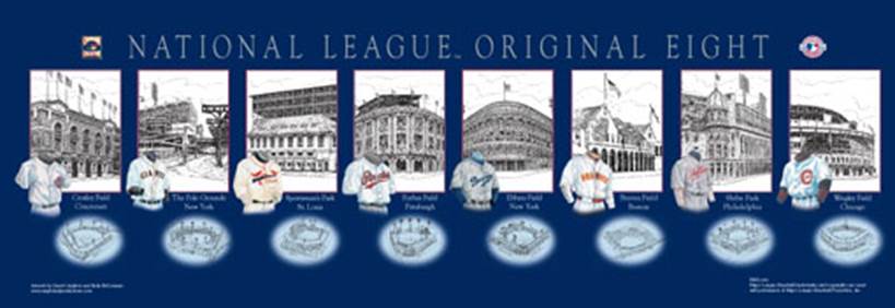 Description: Description: Description: Description: Description: Description: NL Original Eight Ballparks  Horizontal Print